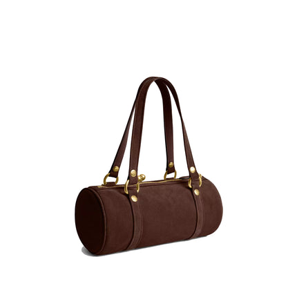 Coach Women's Kisslock Barrel Bag Brass/Dark Chocolate
