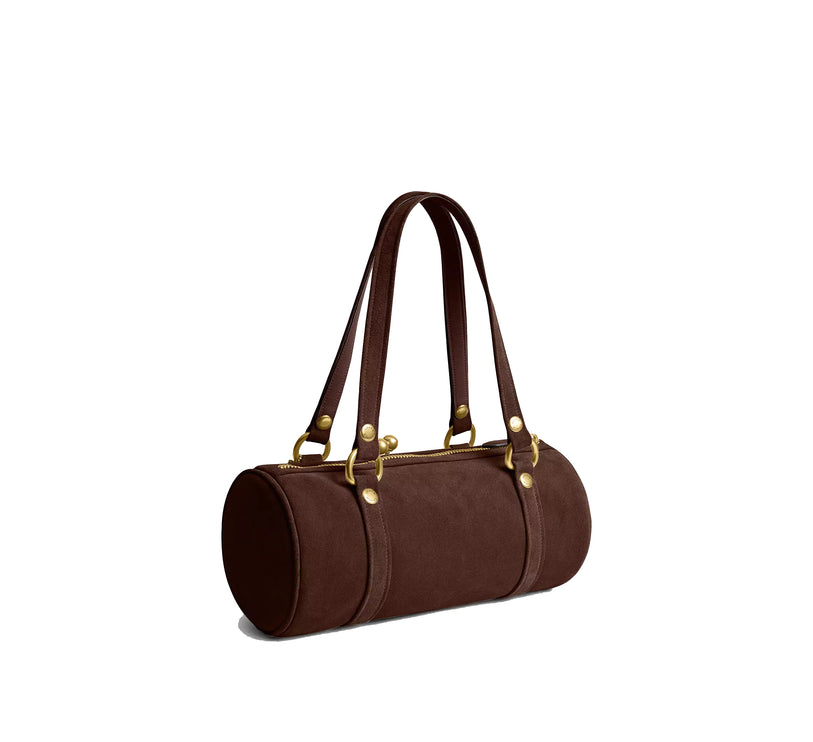 Coach Women's Kisslock Barrel Bag Brass/Dark Chocolate