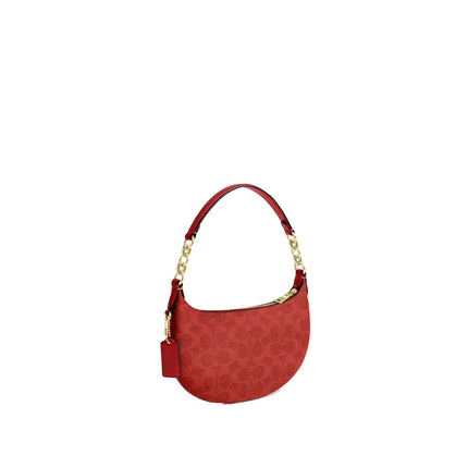 Coach Women's Mini Payton Bag In Signature Canvas Gold/Crimson