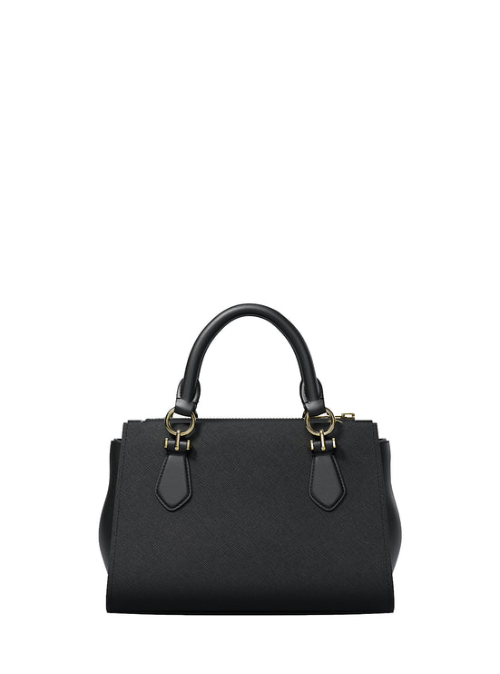 Michael Kors Women's Marilyn Small Leather Satchel Bag Black/Gold