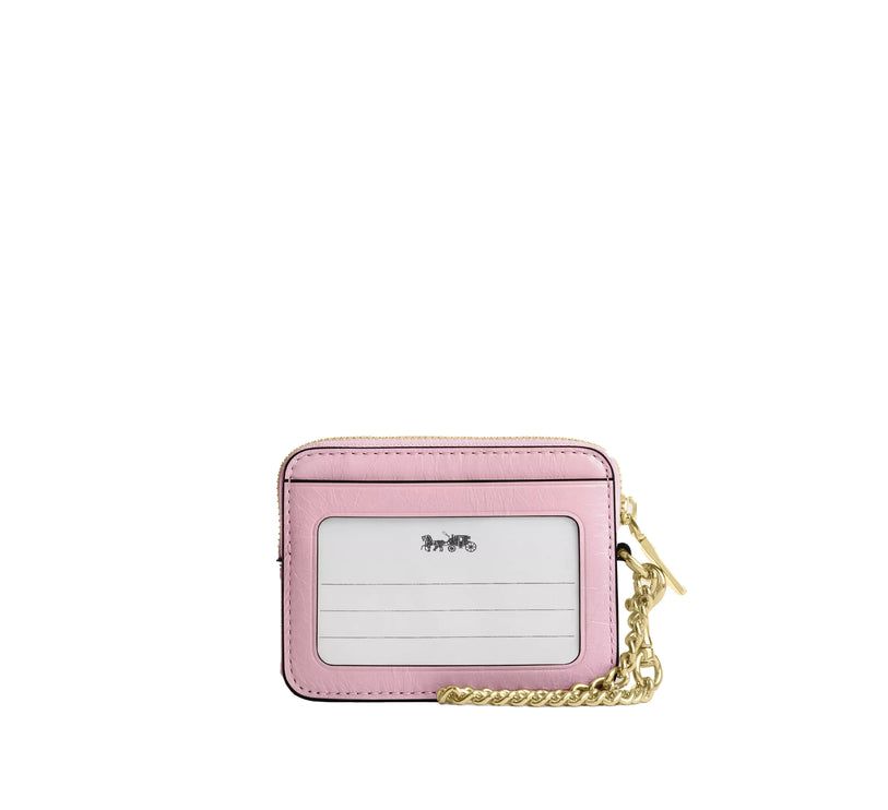 Coach Women's Zip Card Case With Quilting Gold/Carnation