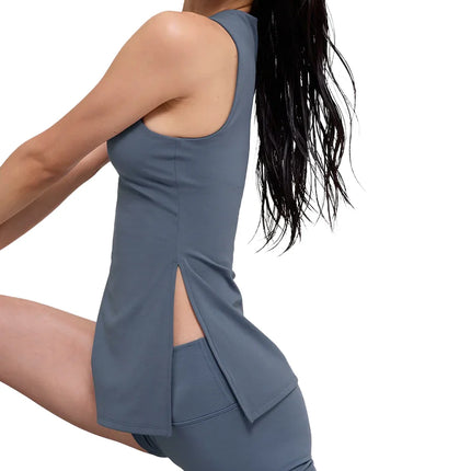 alo Women's Softsculpt Precision Full Length Bra Tank Bluestone