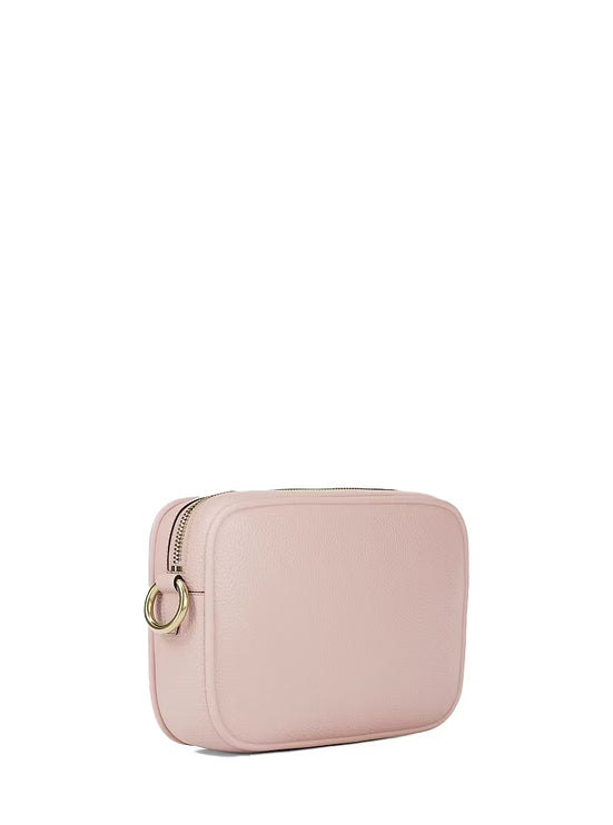 Michael Kors Women's Jet Set Large Pebbled Leather Camera Crossbody Bag Powder Blush/Gold