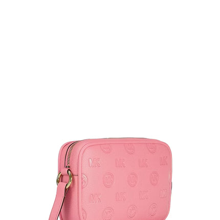 Michael Kors Women's Jet Set Travel Large Logo Debossed Camera Crossbody Bag Carnation/Gold