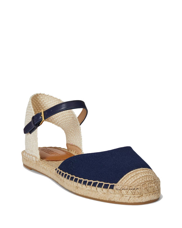 Polo Ralph Lauren Women's Robby Canvas Espadrille Flat Refined Navy/Natural
