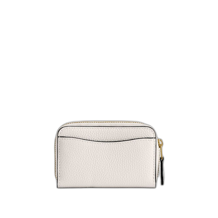 Coach Women's Essential Small Zip Around Card Case Brass/Chalk