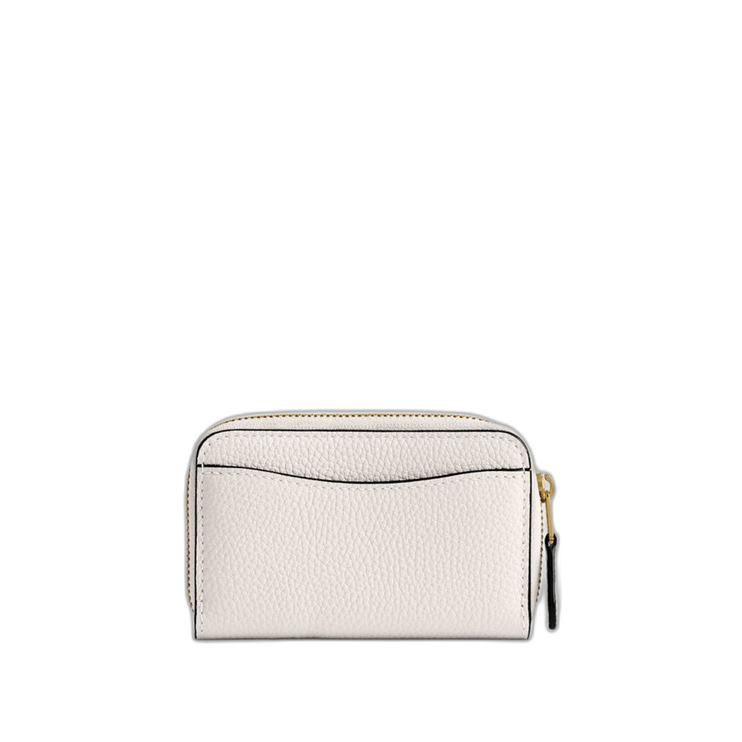 Coach Women's Essential Small Zip Around Card Case Brass/Chalk