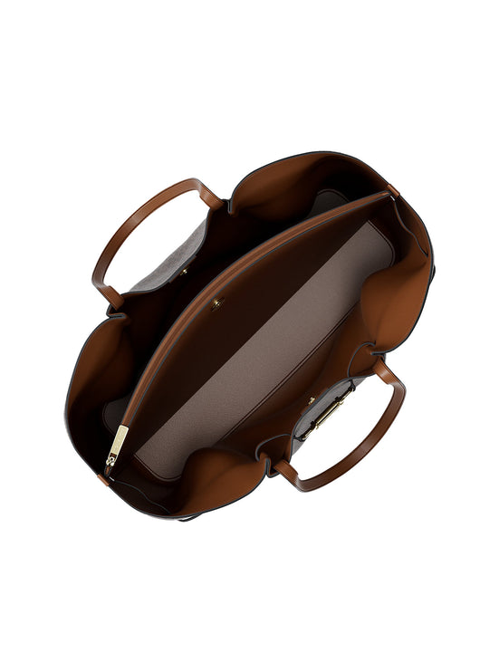 Michael Kors Women's Carson Large Signature Logo Tote Bag Brown/Gold