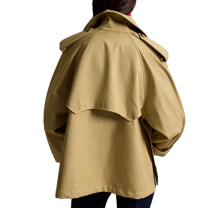 Polo Ralph Lauren Women's Cotton Twill Balloon Trench Coat Khaki