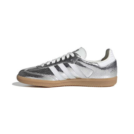 Adidas Women's Samba OG Shoes Silver Metallic/Cloud White/Core White JR0035