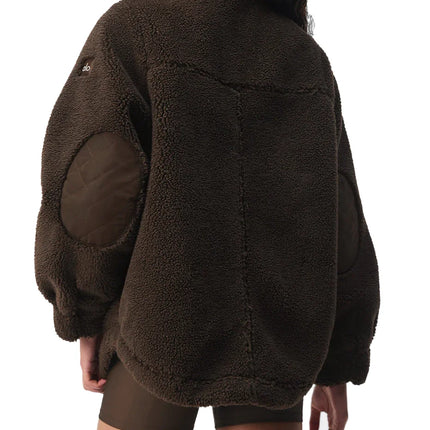 alo Unisex Sherpa Edge Shacket Espresso