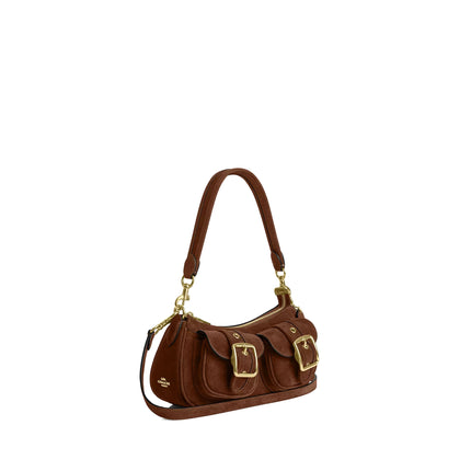 Coach Women's Ashton Shoulder Bag Suede/Gold/Warm Brown