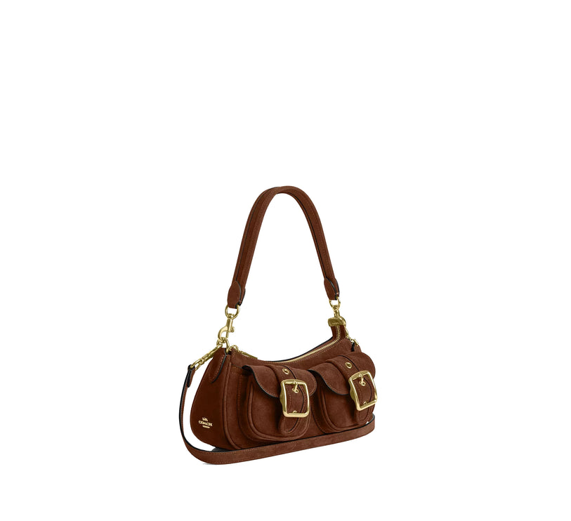 Coach Women's Ashton Shoulder Bag Suede/Gold/Warm Brown