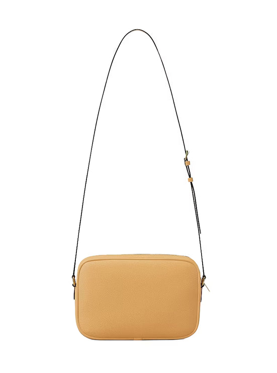 Michael Kors Women's Jet Set Large Pebbled Leather Camera Crossbody Bag Honeywheat/Gold