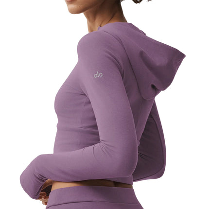 alo Women's Sway Full Zip Hoodie Plum Kiss