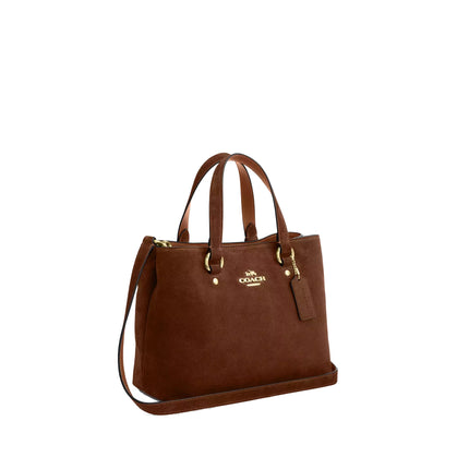 Coach Women's Station Carryall Bag Suede/Gold/Warm Brown