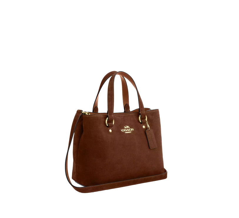 Coach Women's Station Carryall Bag Suede/Gold/Warm Brown