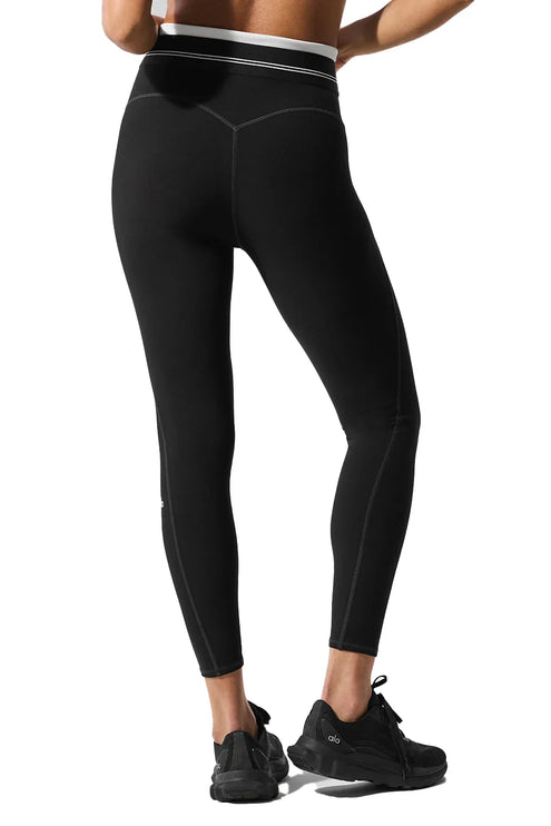 alo Women's Airbrush High-Waist 7/8 Better Together Legging - Black/White