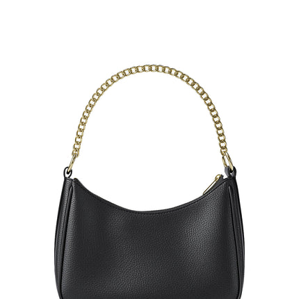 Michael Kors Women's Jet Set Large Pebbled Leather Convertible Crossbody Bag Black/Gold