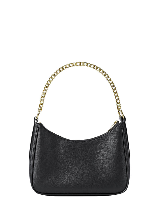 Michael Kors Women's Jet Set Large Pebbled Leather Convertible Crossbody Bag Black/Gold