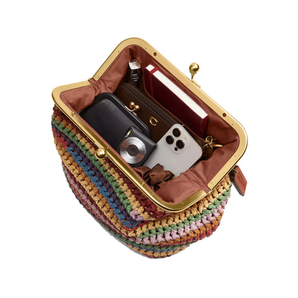 Coach Women's Kisslock Frame Bag 27 Brass/Multi