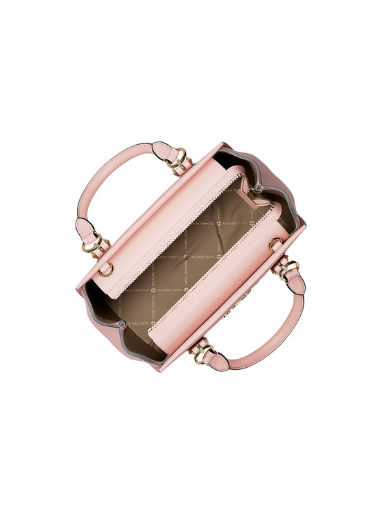 Michael Kors Women's Marilyn Small Leather Satchel Bag Powder Blush/Gold