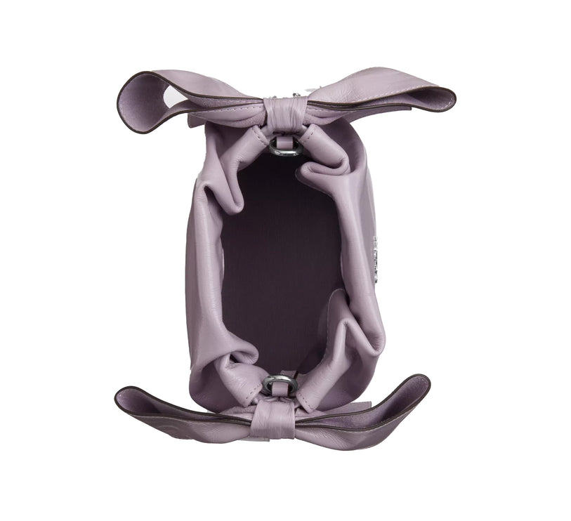 Coach Women's Faye Mini Drawstring Bag With Bows Silver/Light Amethyst