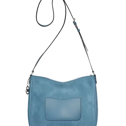 Michael Kors Women's Nayla Medium Suede Messenger Bag Denim/Silver