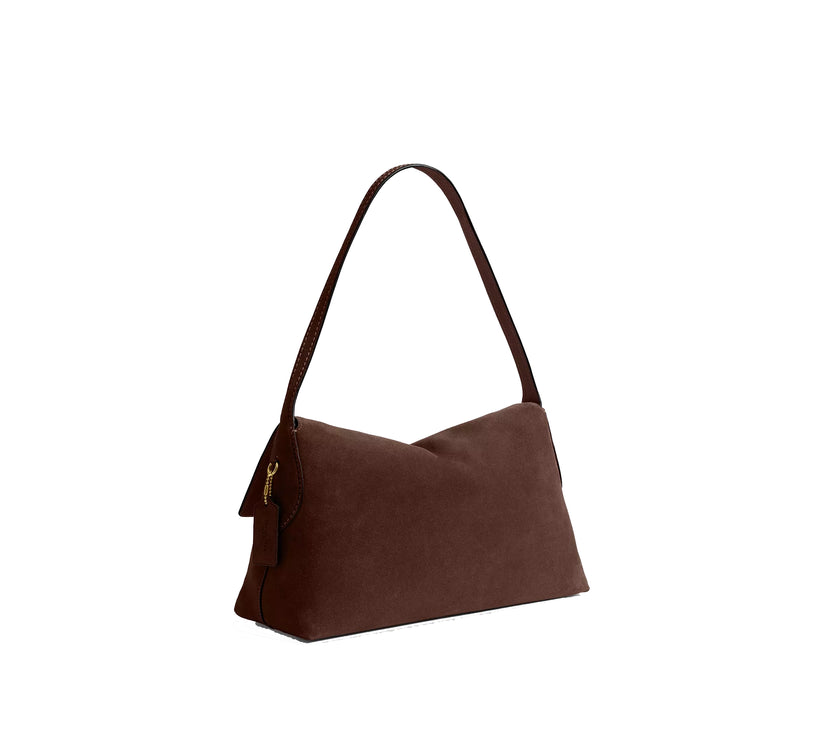 Coach Women's Chelsea Shoulder Bag 36 Suede/Brass/Dark Chocolate