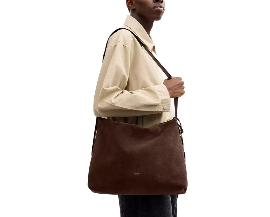 Coach Unisex Mott Messenger Bag 38 Dark Chocolate Suede