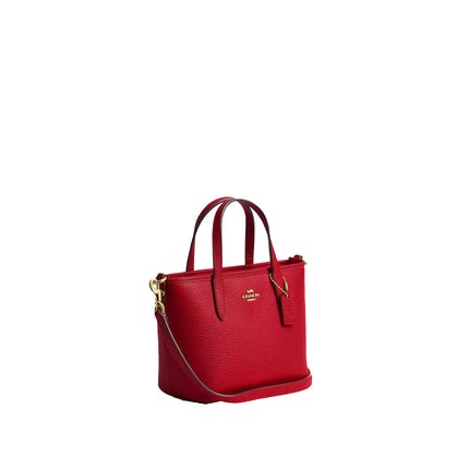 Coach Women's City Mini Tote Bag Gold/Bright Cardinal