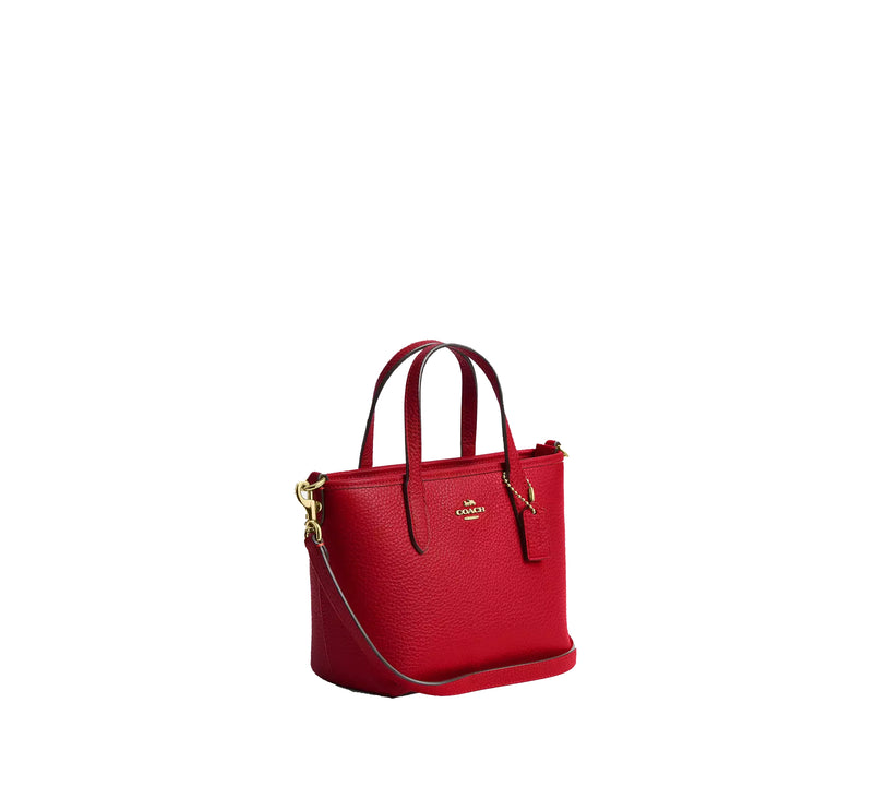 Coach Women's City Mini Tote Bag Gold/Bright Cardinal