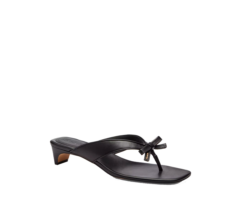 Coach Women's Bow Thong Kitten Heel Black
