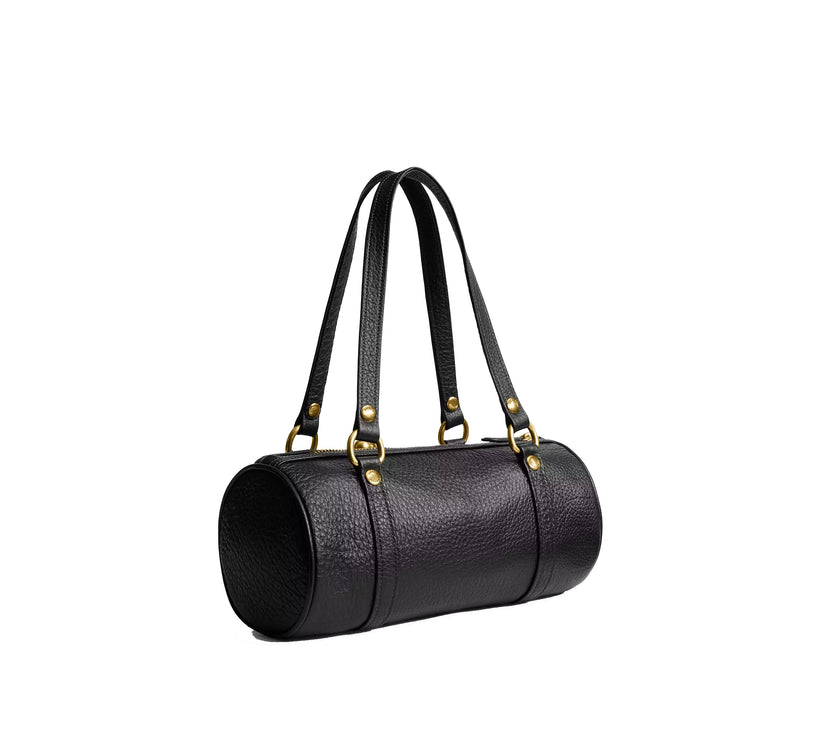 Coach Women's Kisslock Barrel Bag Brass/Black