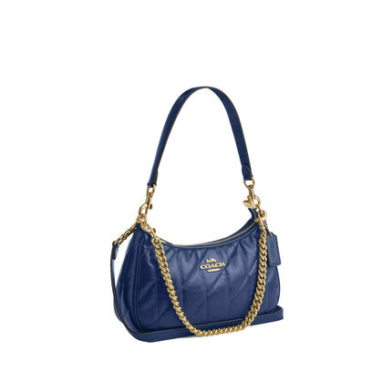 Coach Women's Teri Shoulder Bag With Quilting Gold/Deep Blue