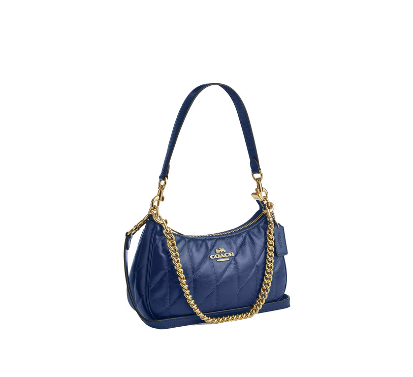 Coach Women's Teri Shoulder Bag With Quilting Gold/Deep Blue