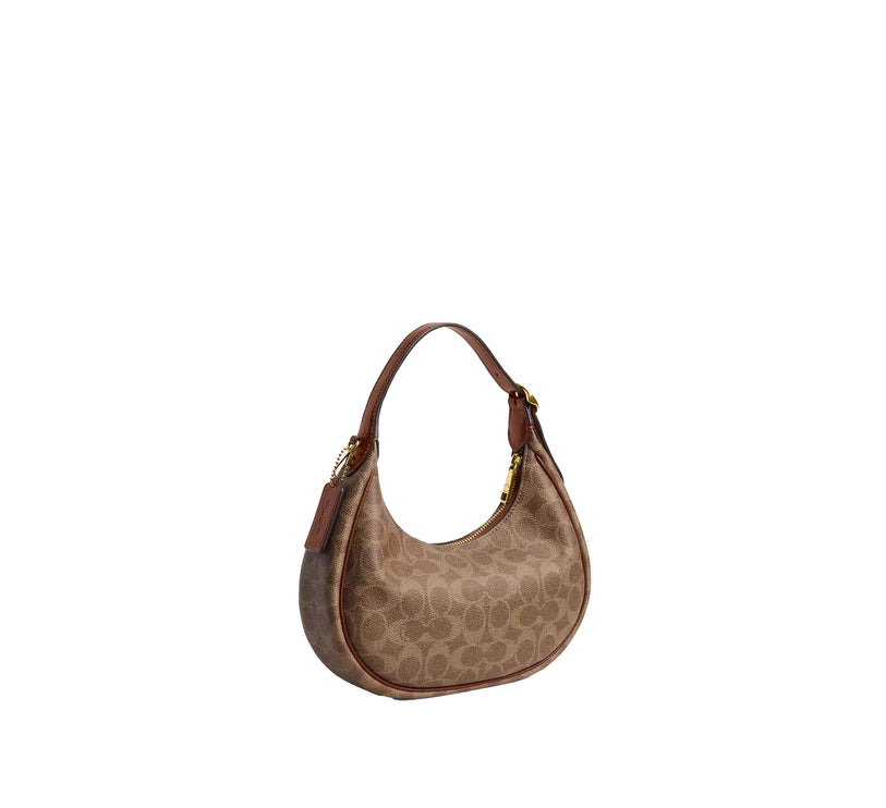 Coach Women's Emily Shoulder Bag In Signature Canvas Gold/Tan/Brown