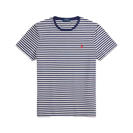 Polo Ralph Lauren Men's Classic Fit Striped Jersey T-Shirt Newport Navy/White