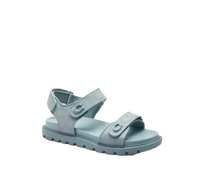 Coach Women's Brynn Sandal In Signature Canvas Sea Mist