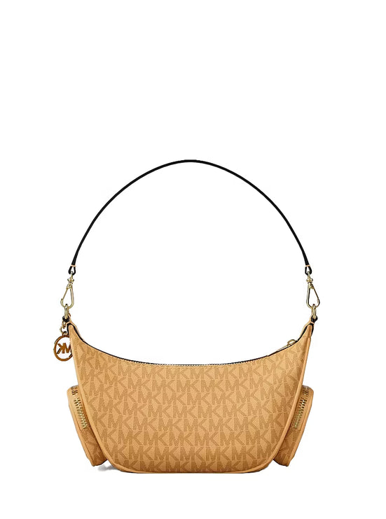 Michael Kors Women's Merritt Small Signature Logo Convertible Shoulder Bag Honeywheat/Gold