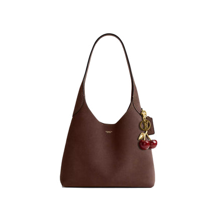 Coach Women's Brooklyn Shoulder Bag 28 Suede/Brass/Dark Chocolate