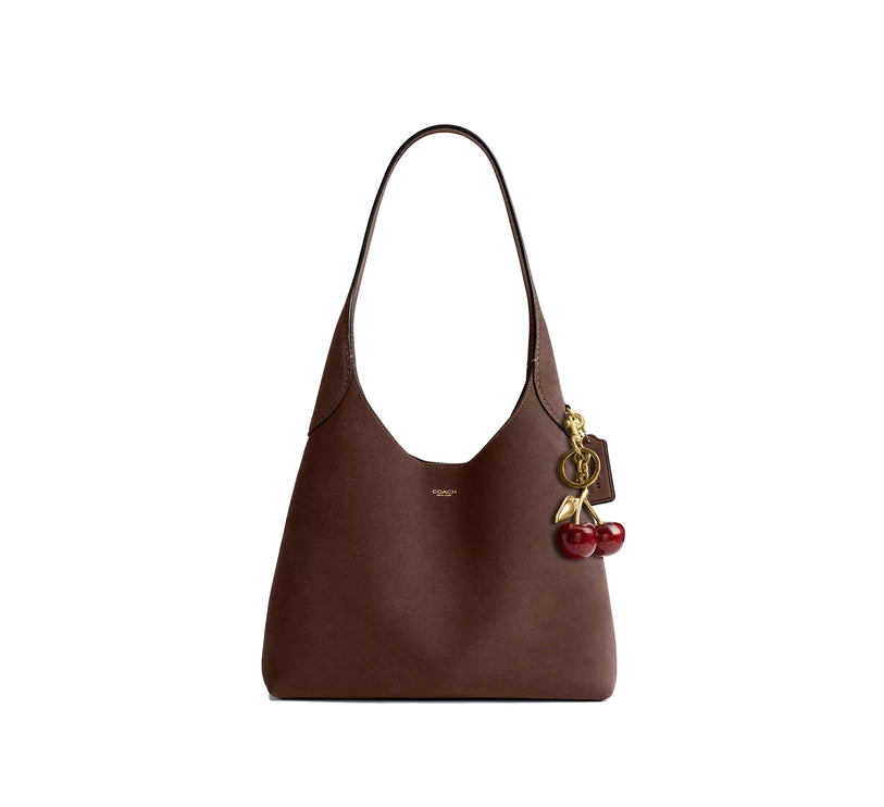 Coach Women's Brooklyn Shoulder Bag 28 Suede/Brass/Dark Chocolate