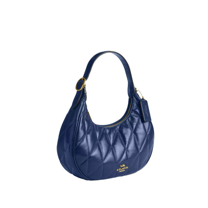 Coach Women's Emily Shoulder Bag With Quilting Gold/Deep Blue