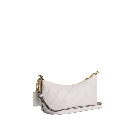 Coach Women's Caitlin Shoulder Bag With Quilting And Charm Gold/Chalk