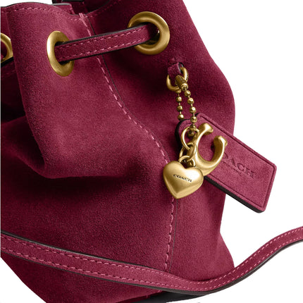 Coach Women's Jade Drawstring Bag Brass/Dark Fuchsia