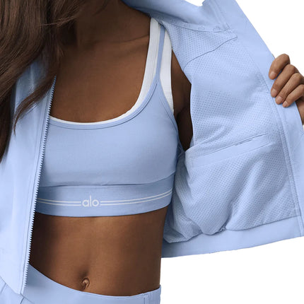 alo Women's Clubhouse Jacket Light Provence Blue