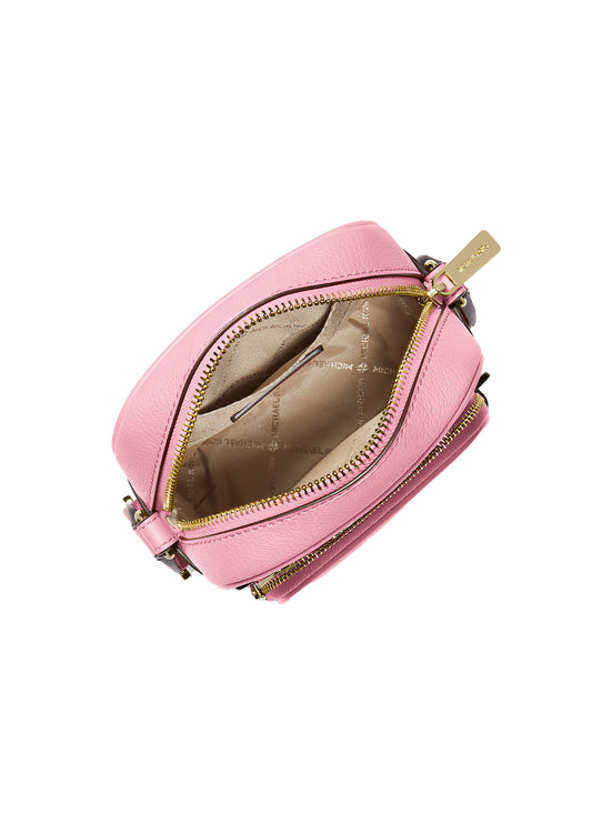 Michael Kors Women's Jet Set Medium Leather Crossbody Bag Carnation/Gold