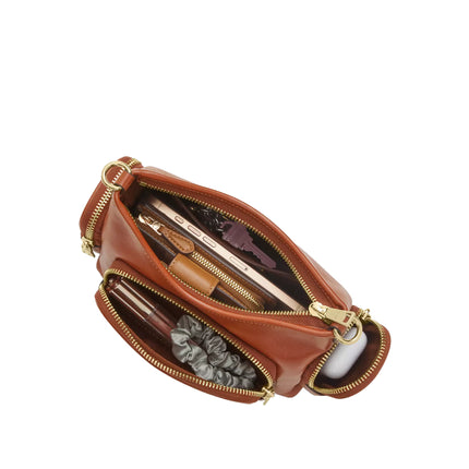 Coach Women's Laurel Shoulder Bag 22 With Pockets Gold/Cinnamon