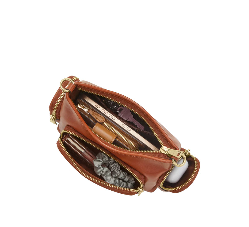 Coach Women's Laurel Shoulder Bag 22 With Pockets Gold/Cinnamon