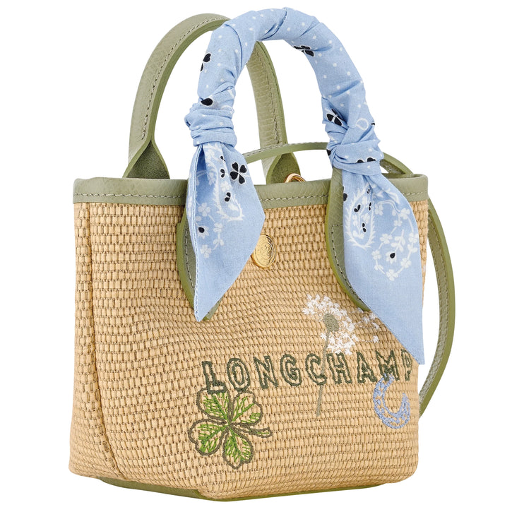 Longchamp Women's Le Pliage Collection XS Basket Bag Canvas Almond Green